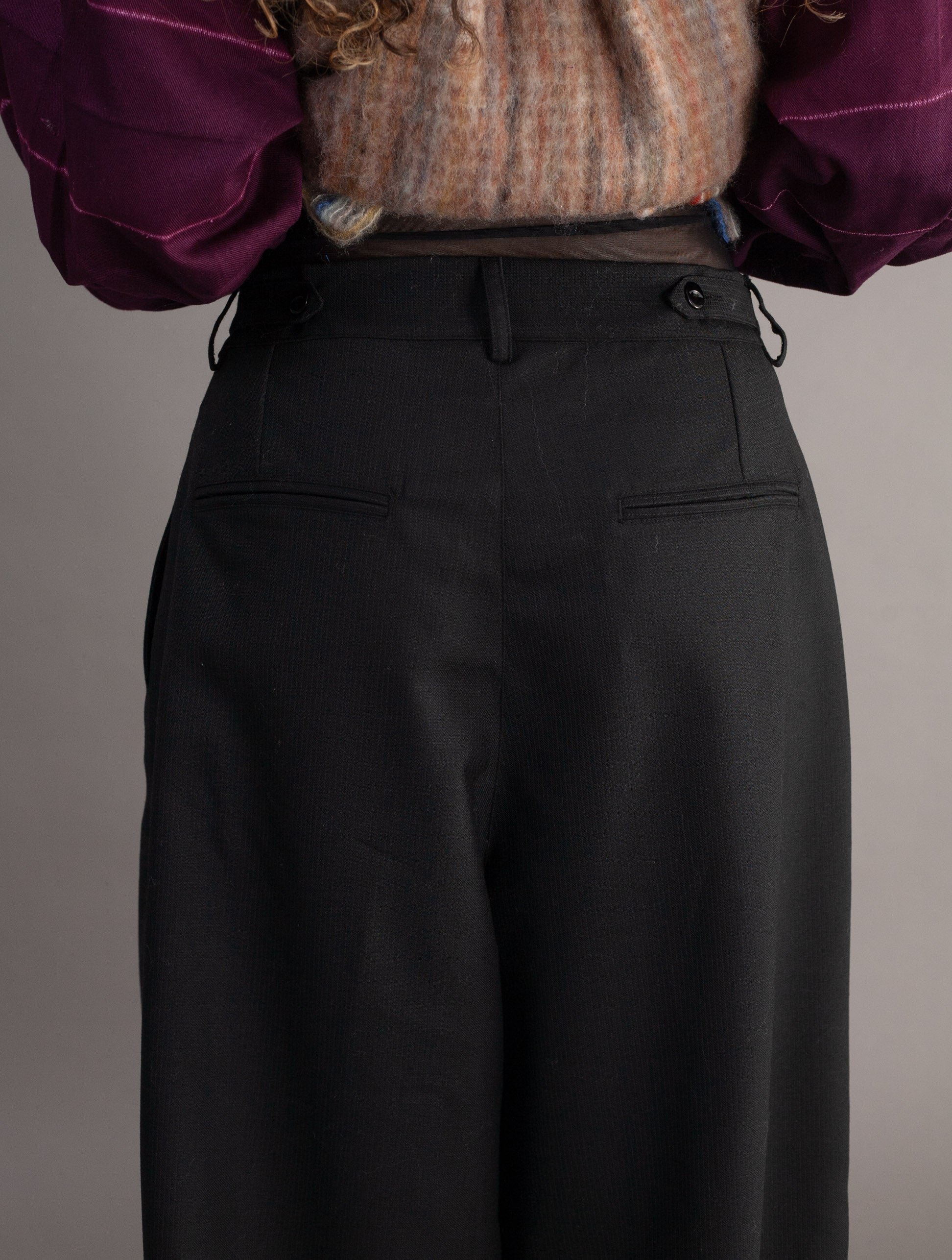 details of back Ojai trousers in wool suiting