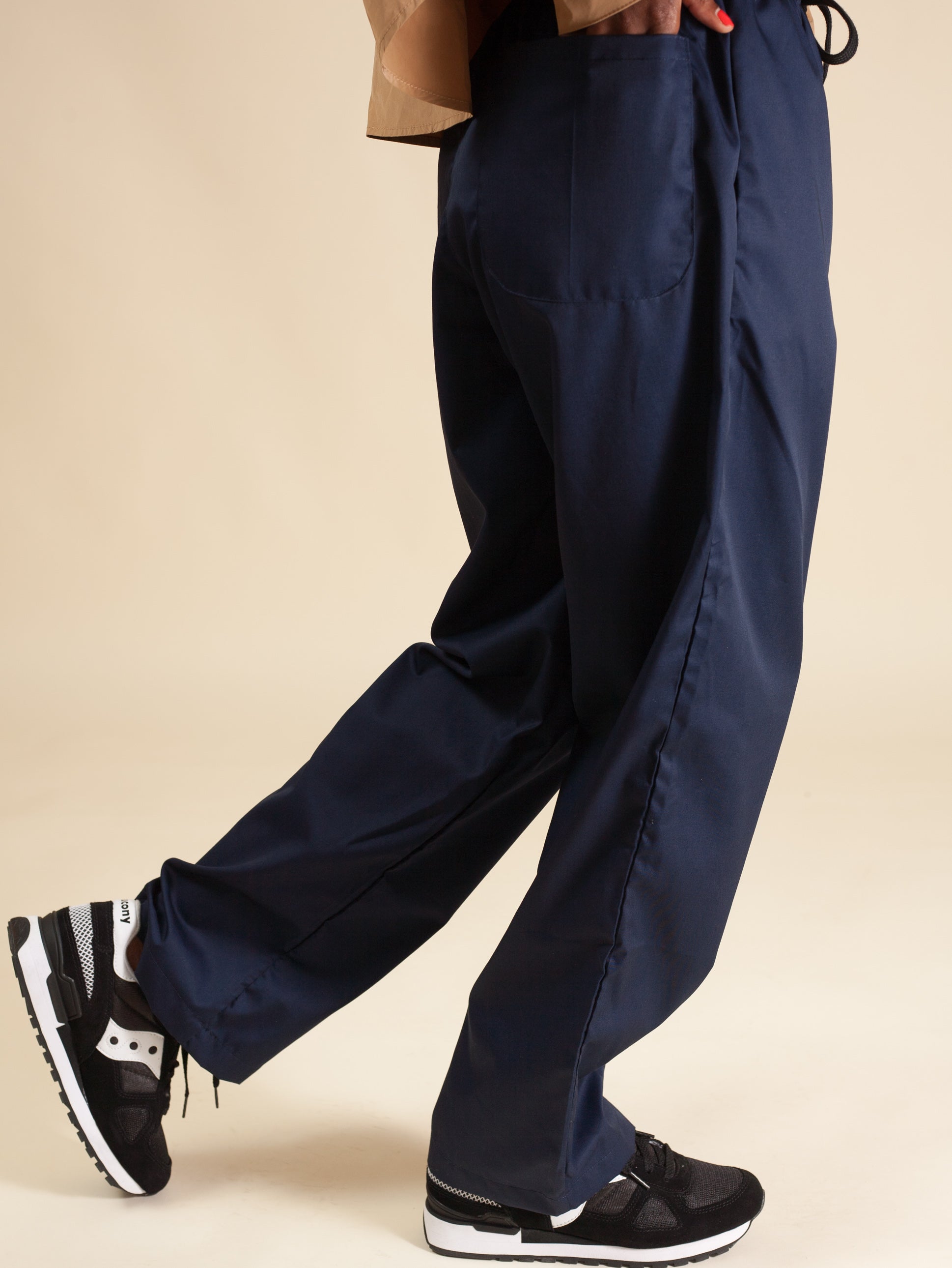Relaxed Elastic Pants (Navy)
