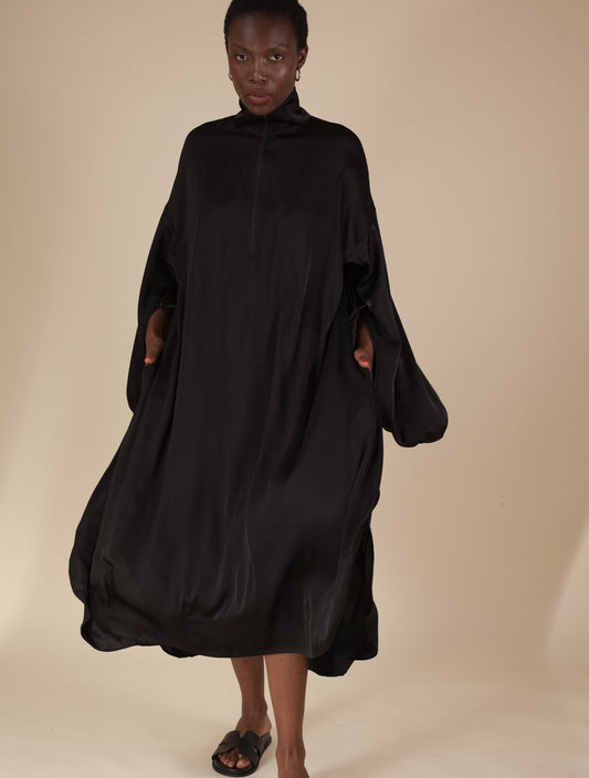 Asia Dress (Black Satin)