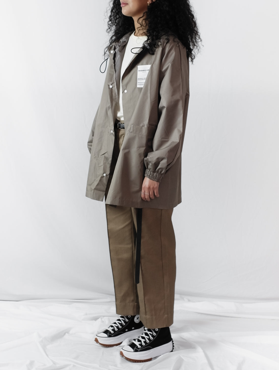 Ripstop Waterproof Rain Jacket (Stone) High Quality and Premium materials. Mid length and unisex