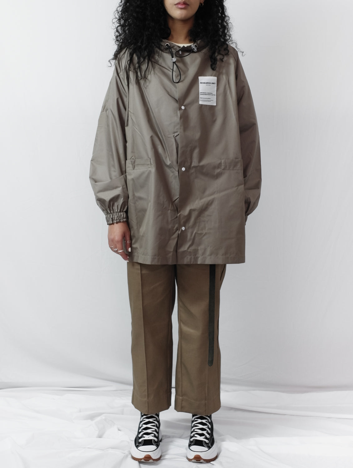 Ripstop Waterproof Rain Jacket (Stone) High Quality and Premium materials. Mid length and unisex