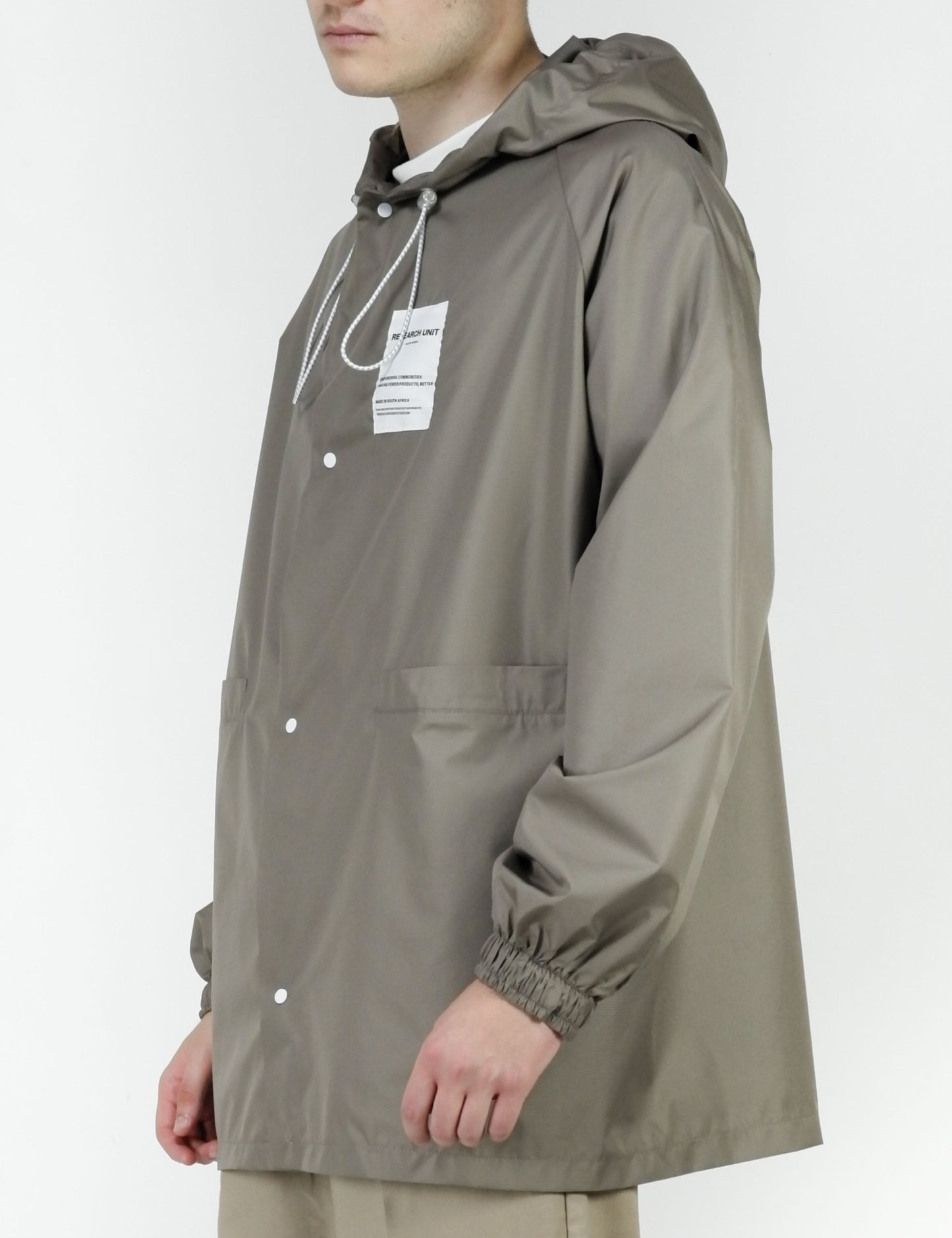 Ripstop Waterproof Rain Jacket (Stone) High Quality and Premium materials. Mid length and unisex